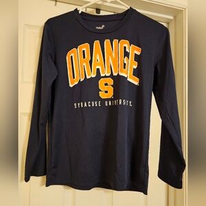 NCAA Syracuse Orange Kids Navy and Orange Long Sleeve Tee. Size:M 10/12.